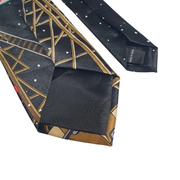 Noel Holiday Collection Mens Christmas Reindeer Roller Coaster Necktie Novelty - Picture 5 of 5